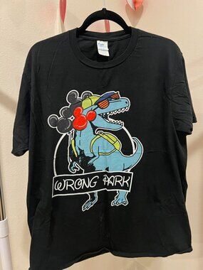Funny Dinosaur Graphic T Shirt Wrong Park Disney Inspired Tee Size L